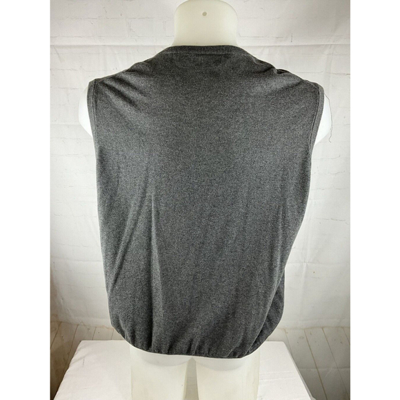 IZOD Sweater Vest Mens 2XLT Pullover Sleeveless Embroidered Logo Cotton Gray - Picture 4 of 4